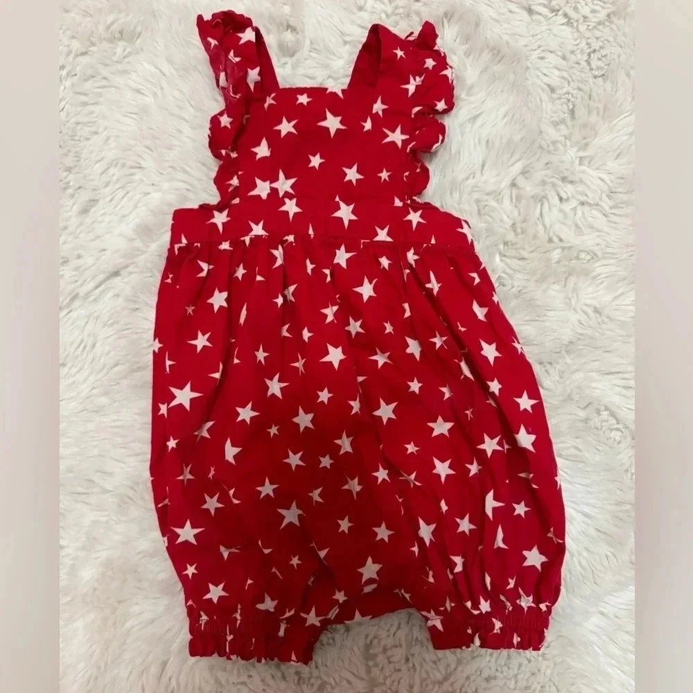 Baby Gap 3-6 months red with white stars romper
